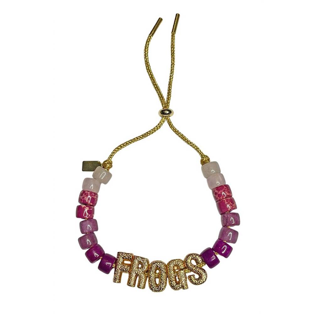 NEW LUCKY STAR JEWELS women's eye candy frogs id bracelet in purple